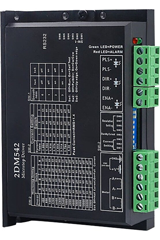 DM542 2 Faz 4.2A Step Motor Sürücü - 24-48VDC NEMA23 Uyumlu