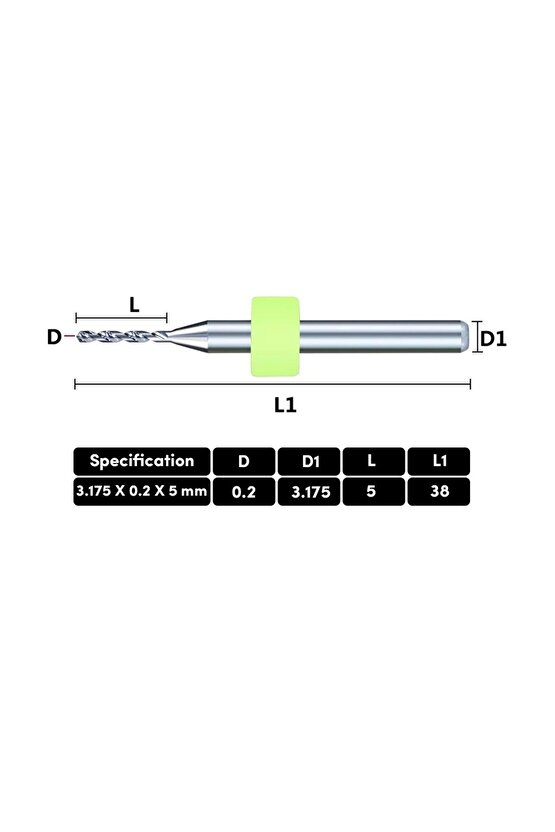 10 Adet 0.2mm Tungsten Karbür Delme PCB Matkap Ucu