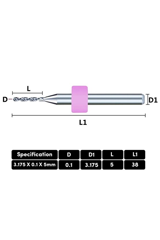 10 Adet 0.1mm Tungsten Karbür Delme PCB Matkap Ucu