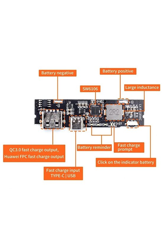 SW6106 PD Hızlı Şarj QC3.0 Mobil Güç Modülü FCP Çift Yönlü Hızlı Şarj 5V 9V 12V