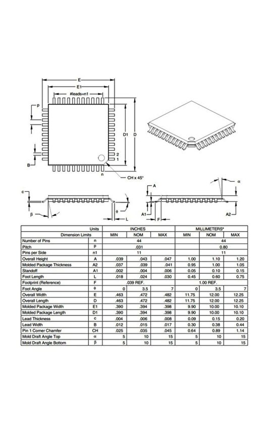 PIC18F452 IPT SMD TQFP-44 8-Bit 40MHz Mikrodenetleyici