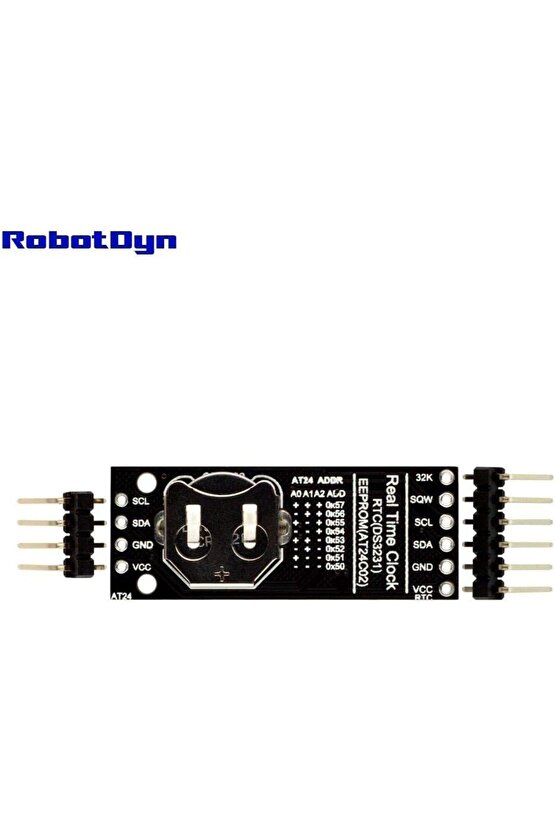 RTC DS3231 + EEPROM ATC24C32 - Yüksek Hassasiyetli Zamanlayıcı ve Saat + Veri Kaydetme Modülü, CR122