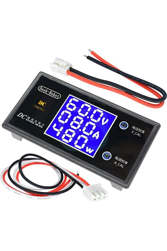 Dc 0-100V 10A Digital Voltmetre Ampermetre ve Wattmetre Deekrobot 0-1000W Mavi LCD