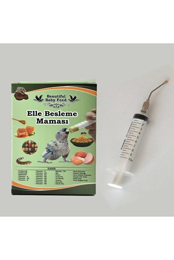 Elle Besleme Aparatı + Maması - 100 Gr. Yavru Kuş Elle Besleme Mama