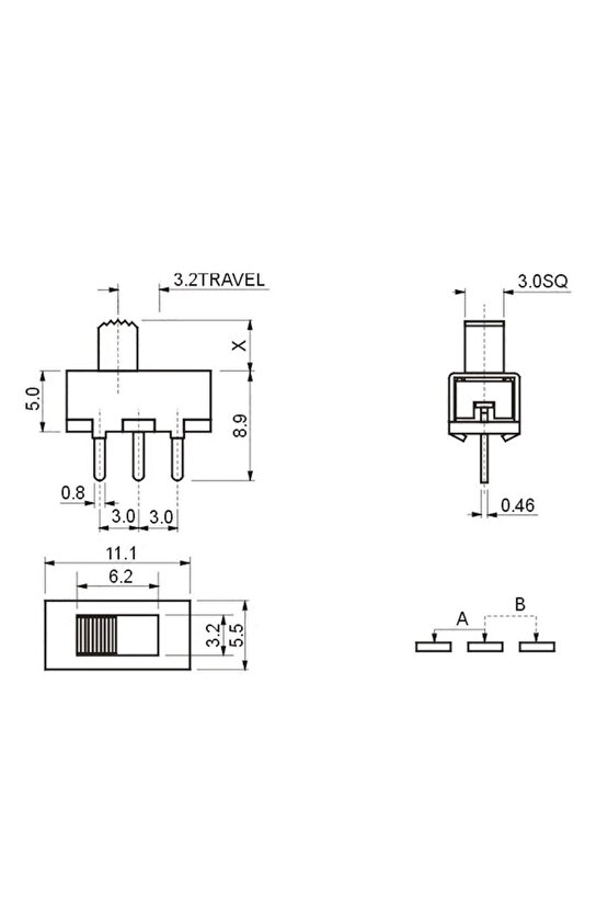 Ic-205 Slide Switch On-off 3p Pcb