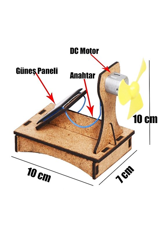 Okul Projesi-4 Güneş Paneli Ile Motor Çalıştırma Yapım Seti - Demonte Ürün