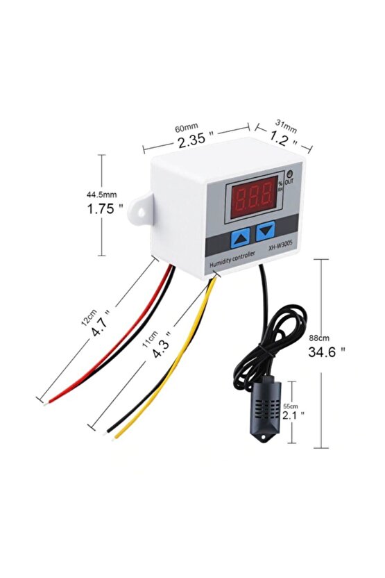 Xh-w3005 220v Dijital Nem Kontrol Cihazı 1500w Kuluçka Sera Depo