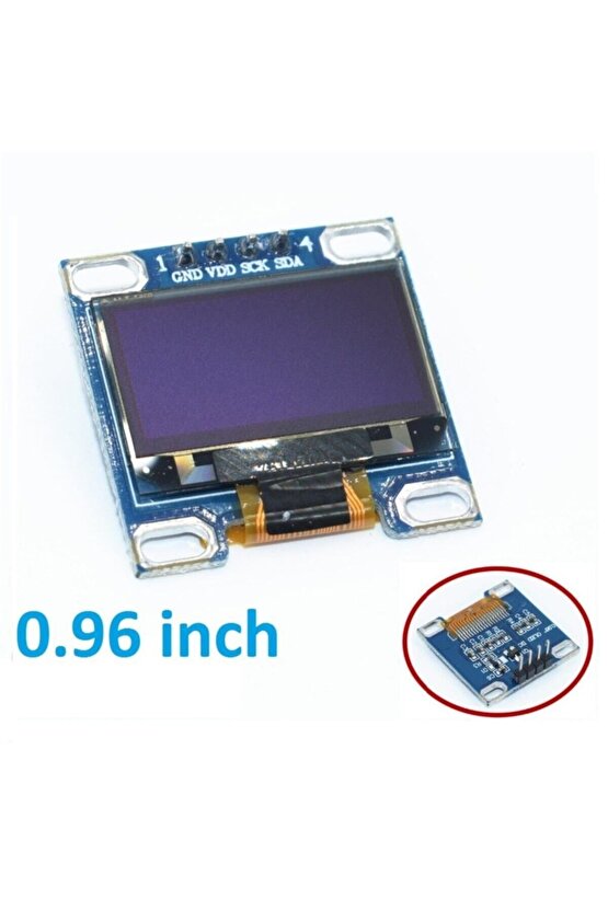 128x64 Oled Ekran Lcd 0.96 I2c Arduino Raspberry Pı Beyaz