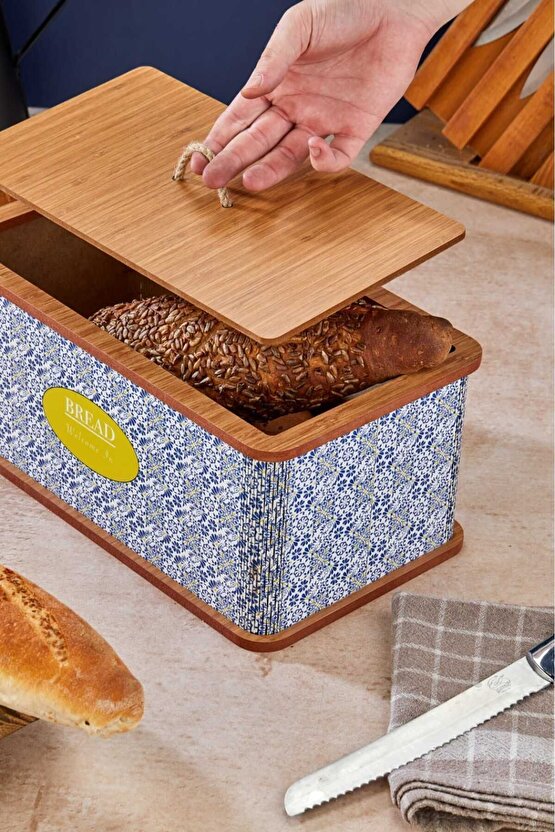 Özel Tasarım Doğal Ahşap Ekmeklik Sepeti Lüks Ekmeklik Kutusu Çok Amaçlı Kutu Mutfak Kitchen Bread