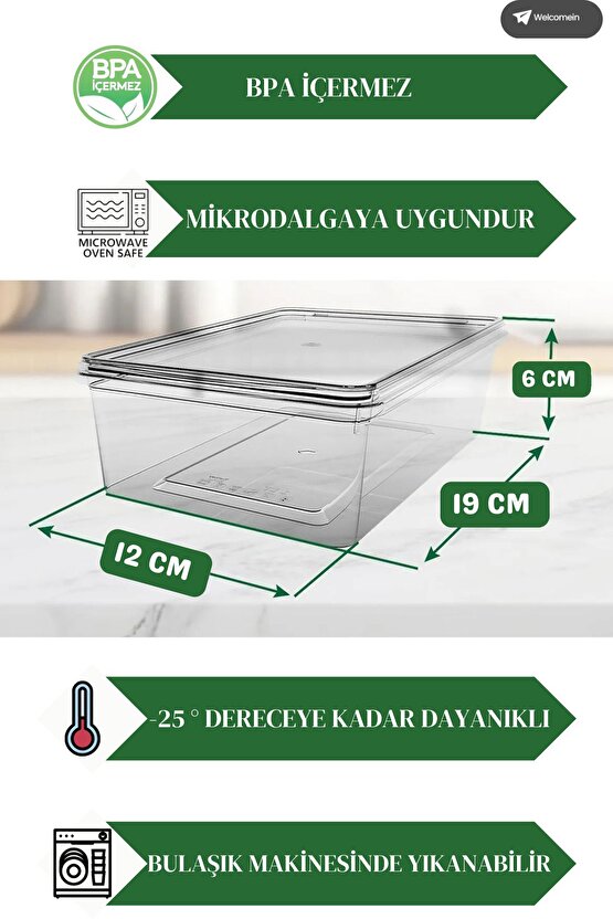 20 Adet 1 Litre Kendinden Kapaklı Derin Dondurucuya Uygun Saklama Kabı Düzenleyici  (1000 Ml)