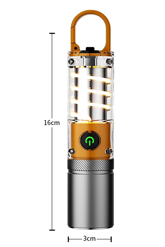 Uzun Menzilli Çift Işıklı Kamp El Feneri