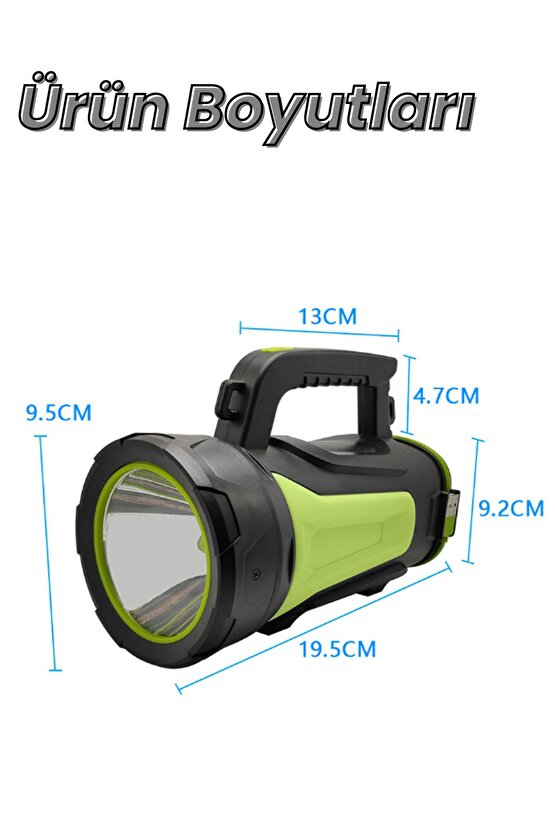 Uzun Menzilli Şarjlı El Feneri Projektör