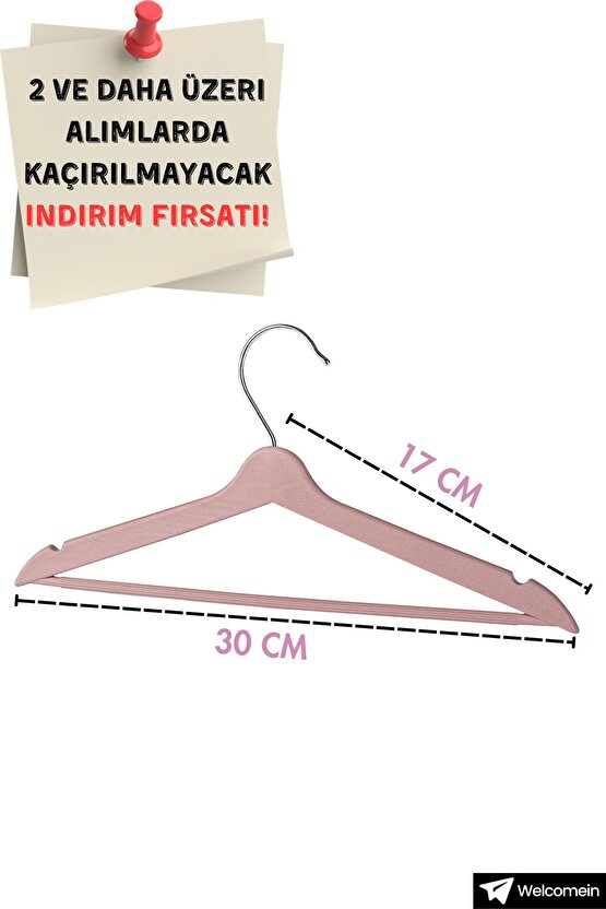 12li Ahşap Görünümlü Kaymaz Çentikli Bebek ve Çocuk Askı, Sevimli Kıyafet ve Elbise Askısı 12 Adet