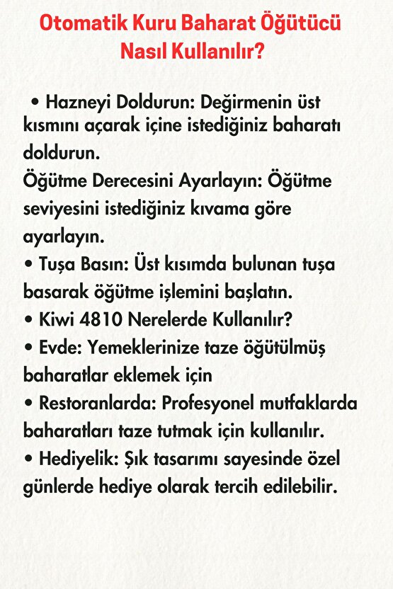 Pilli Seramik Otomatik Ayarlanabilir Tuz Karabiber Değirmeni Kuru Baharat Öğütücü (HEDİYELİK)