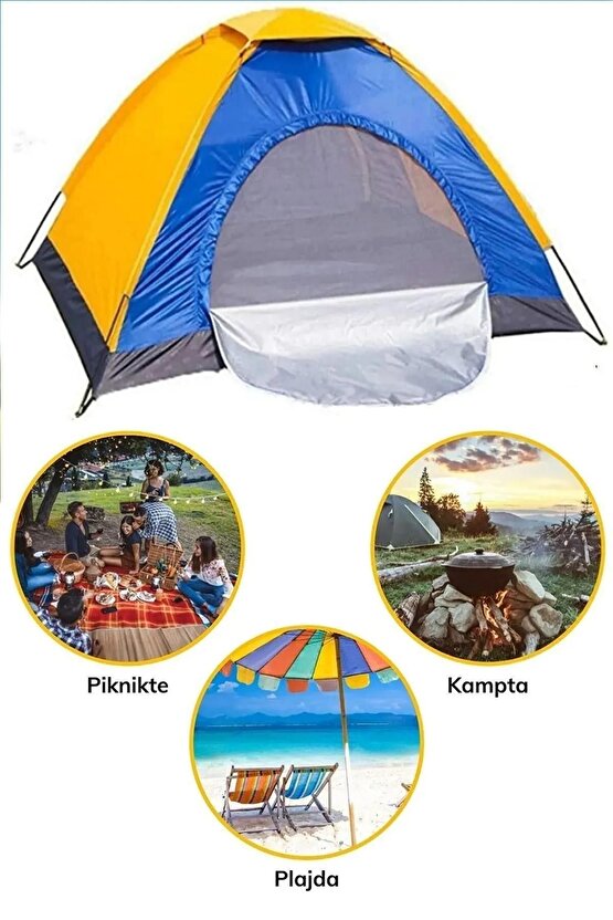 8 Kişilik Renkli Kolay Kurulum Kamp Çadırı Dayanıklı Dış Mekan Outdoor 200x300x170