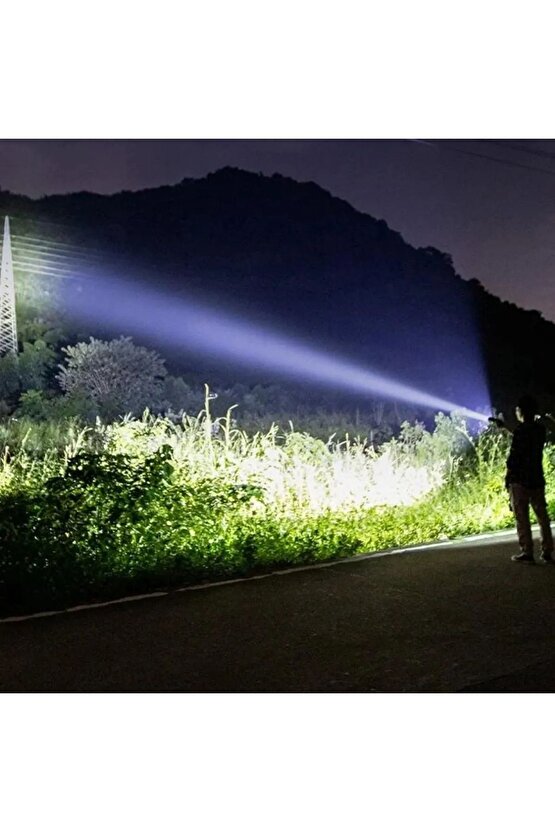 23.000 Lümen 800 Metreye Kadar Güçlü LED El Feneri Zoom Torch Şarj Edilebilir El Feneri Avcılık Kamp