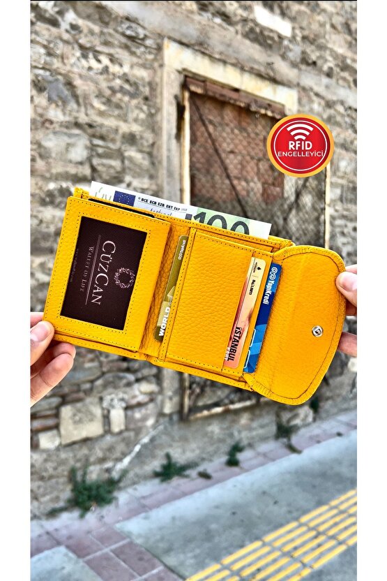 Paccho Yellow Gerçek Deri Cüzdanı (bozuk Para Bölmeli)