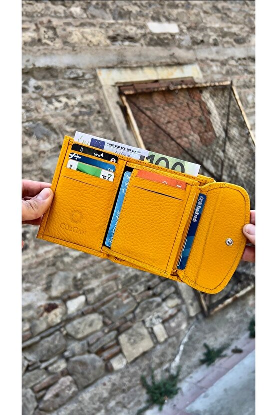 Paccho Yellow Gerçek Deri Cüzdanı (bozuk Para Bölmeli)