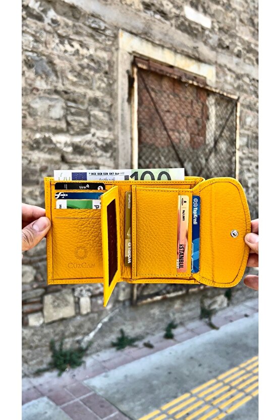Paccho Yellow Gerçek Deri Cüzdanı (bozuk Para Bölmeli)