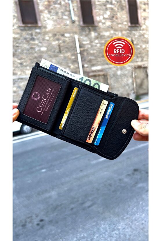Mat Black Paccho Gerçek Deri Cüzdanı ( Bozuk Para Bölmeli)