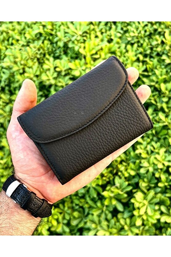 Mat Black Paccho Gerçek Deri Cüzdanı ( Bozuk Para Bölmeli)