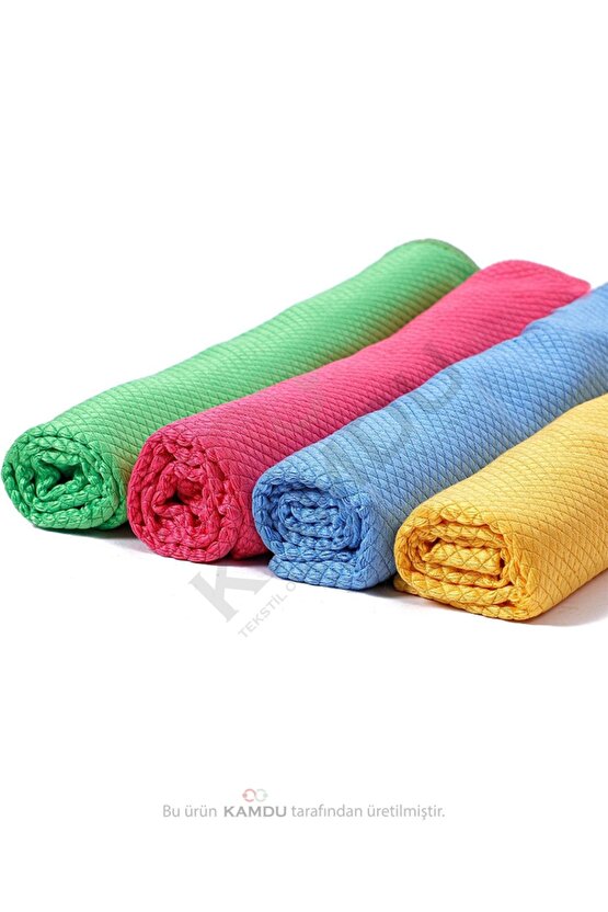 ( 6 Adet ) Standart Boy 40x40cm Baklava Desenli Mikrofiber Temizlik Bezi, Oto Cam Bezi