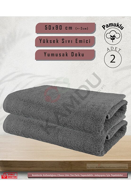 50x90cm Pamuklu Havlu ( 2 Adet ) Berber Havlusu, Kuaför Havlusu, Sporcu Havlusu, El Yüz Havlusu