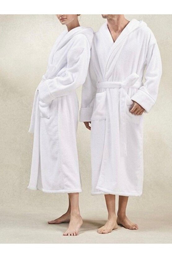 Kapüşonlu  Bornoz ,Bukle Bornoz, %100 Pamuklu ,Hamam Sauna Bornoz  Kadın  Erkek Unisex Bornoz