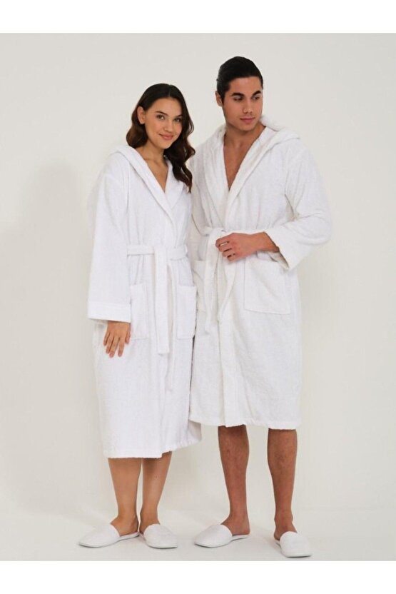 Kapüşonlu  Bornoz ,Bukle Bornoz, %100 Pamuklu ,Hamam Sauna Bornoz  Kadın  Erkek Unisex Bornoz