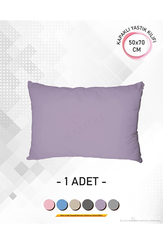 1 Adet Renkli, 50x70 Kapaklı Ranforce Premium Yastık Kılıfı