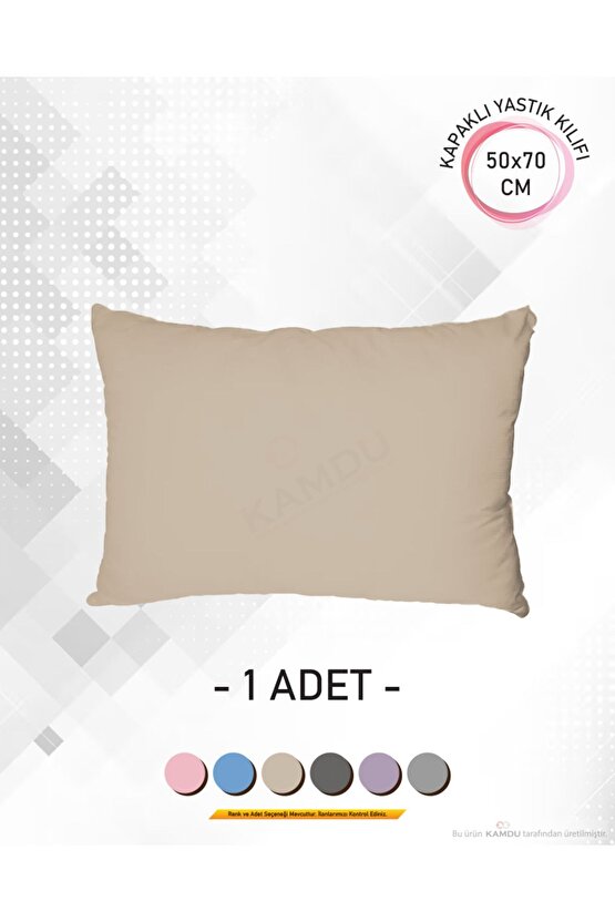 1 Adet Renkli, 50x70 Kapaklı Ranforce Premium Yastık Kılıfı