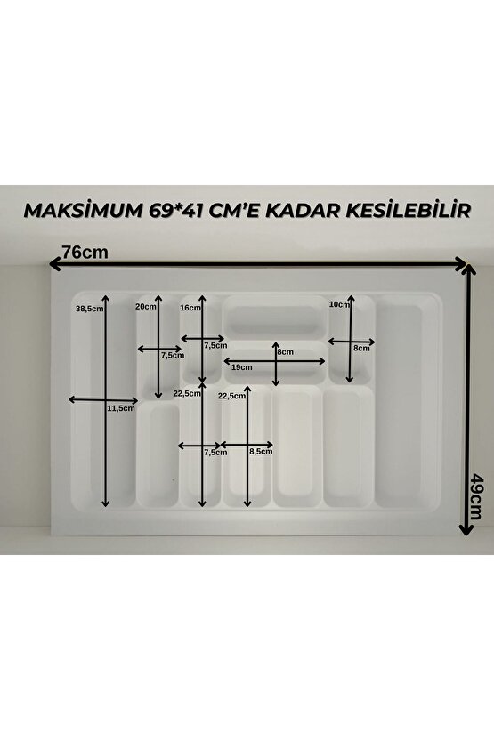 75x49 Cm. Beyaz Kaşıklık Ve Kepçelik 2li Set (69X41 CME KADAR KESİLEBİLİR)