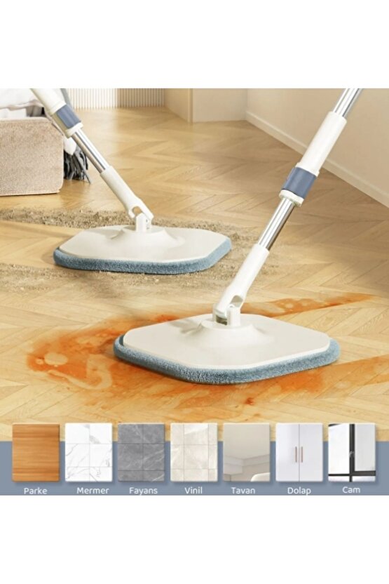 Sparkle Floor Yeni Nesil Çift Kovalı Temizlik Seti Temiz & Kirli Suyu Ayırma Özellikli Mop, Paspas