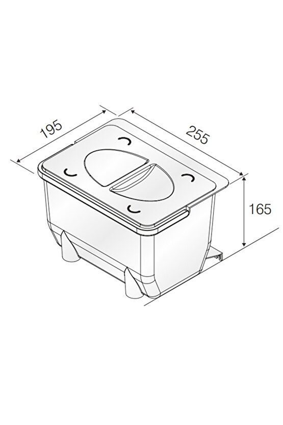 Multi-Cubo BEYAZ Dolap kapağına asılabilen, çok amaçlı 5 litre çöp kovası, saklama kutusu