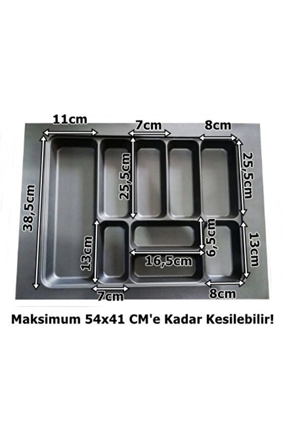 65x49 Cm. 9 Gözlü Antrasit Çekmece Içi Kaşıklık 54*41 Cme Kadar Kesebilirsiniz