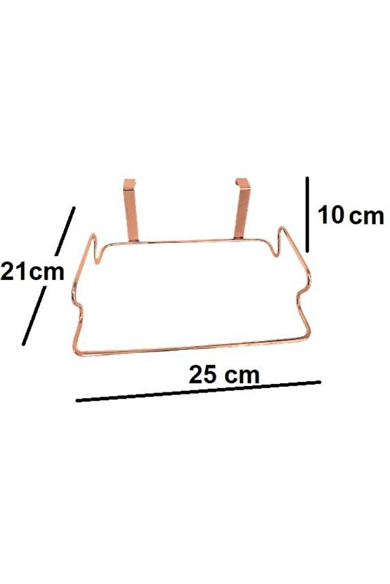 Bakır Renk, Lüks Çöp Poşeti Tutucu, Dolap Kapağına Asılabilen Metal Poşetlik, Organizer