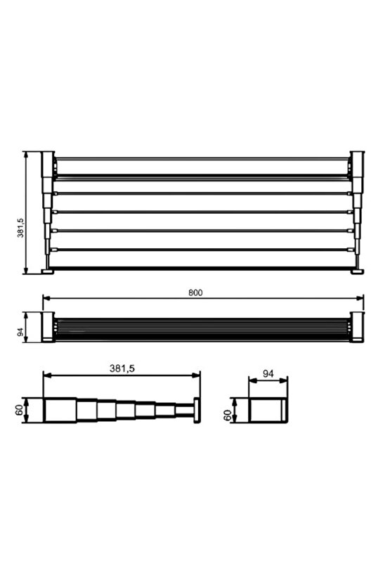 Metali -teleskopik Çamaşır Kurutma Askısı - 80 Cm