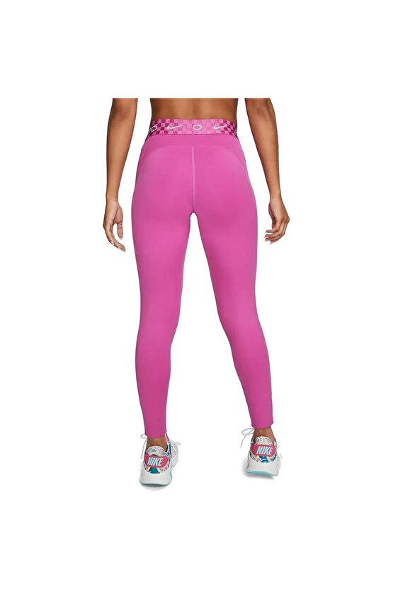 Pro Dri-FIT Graphic Mid-Rise Kadın Tayt - aktif fuşyaokyanus bliss DX0080-623 PEMBE