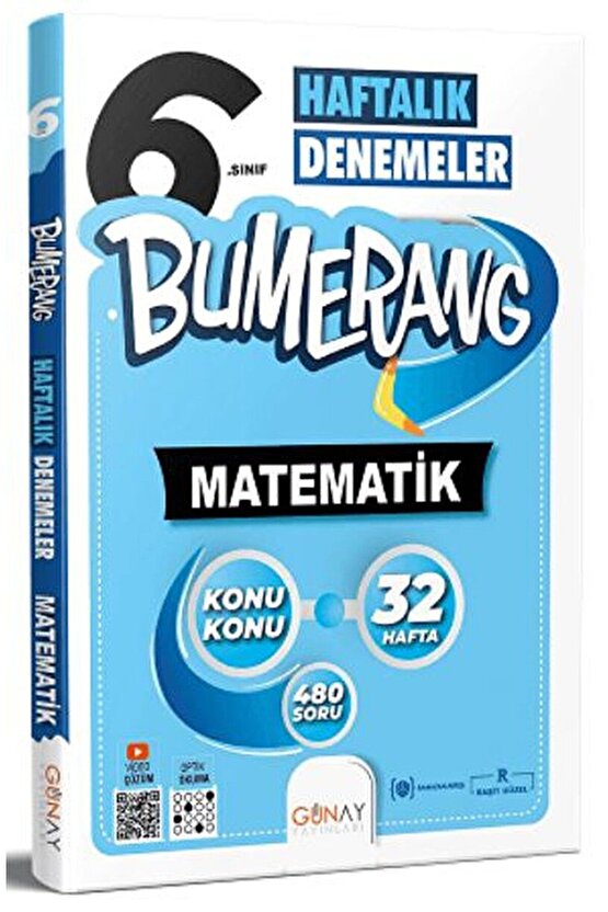 6. Sınıf Bumerang 32 Haftalık Matematik Denemeleri  Kolektif  Günay Yayınları  9786257150996