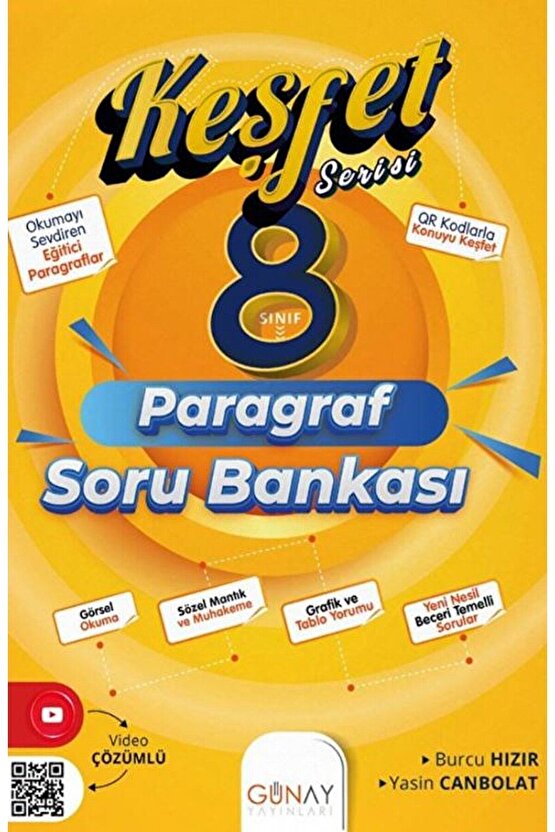 LGS 8. Sınıf Keşfet Serisi Paragraf Soru Bankası  Burcu Hızır  Günay Yayınları  9786258331356