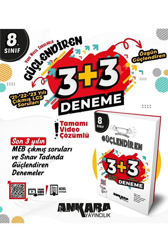 8. Sınıf Güçlendiren 3+3 Deneme (Çıkmış Sorularla 3 Deneme)