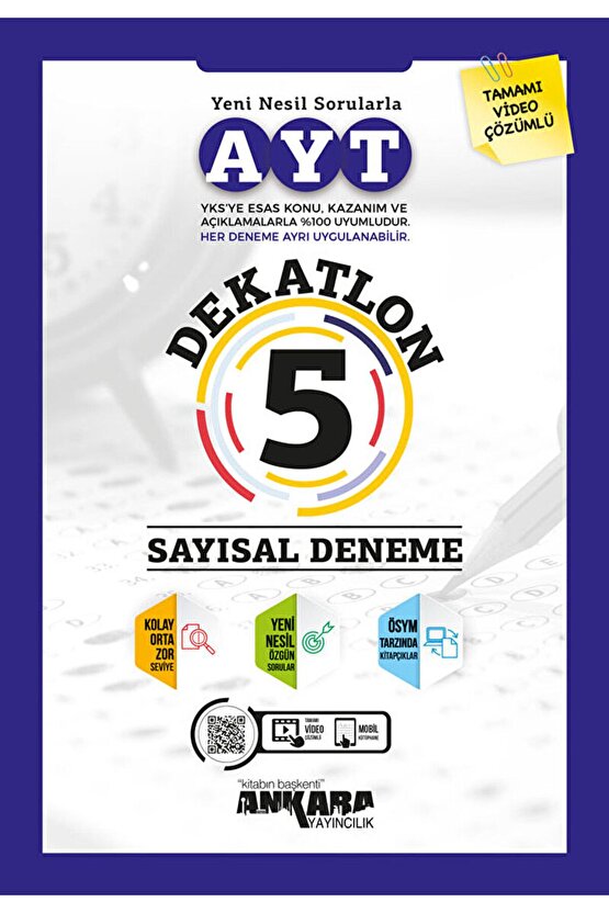 AYT Dekatlon 5 Sayısal Deneme  Kolektif  Ankara Yayıncılık  9786052663868