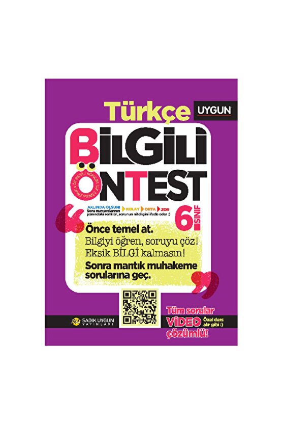 6 Sınıf Türkçe Bilgili Ön Test