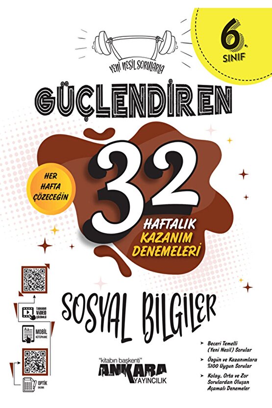 6. Sınıf Güçlendiren 32 Haftalık Sosyal Bilgiler Kazanım Denemeleri  9786258149739