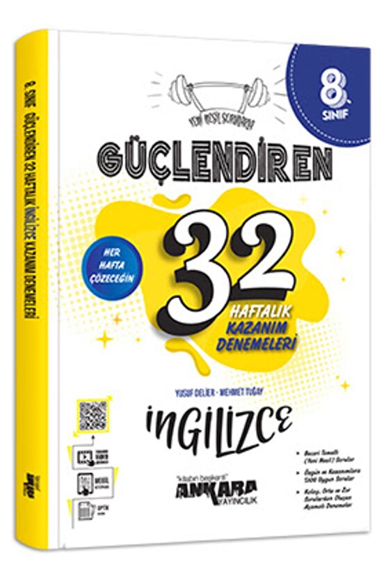 8. Sınıf Güçlendiren 32 Haftalık Ingilizce Kazanım Denemeleri