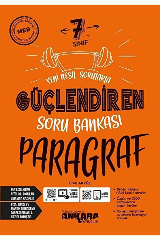 7. Sınıf Paragraf Güçlendiren Soru Bankası  Eren Akyüz  Ankara Yayıncılık  9786052663110