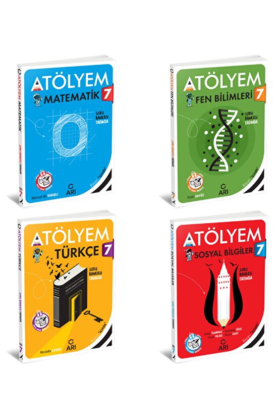 Arı Yayınları 7 Sınıf Matematik Fen Türkçe Sosyal Akıllı Atölyem Seti 4 Kitap