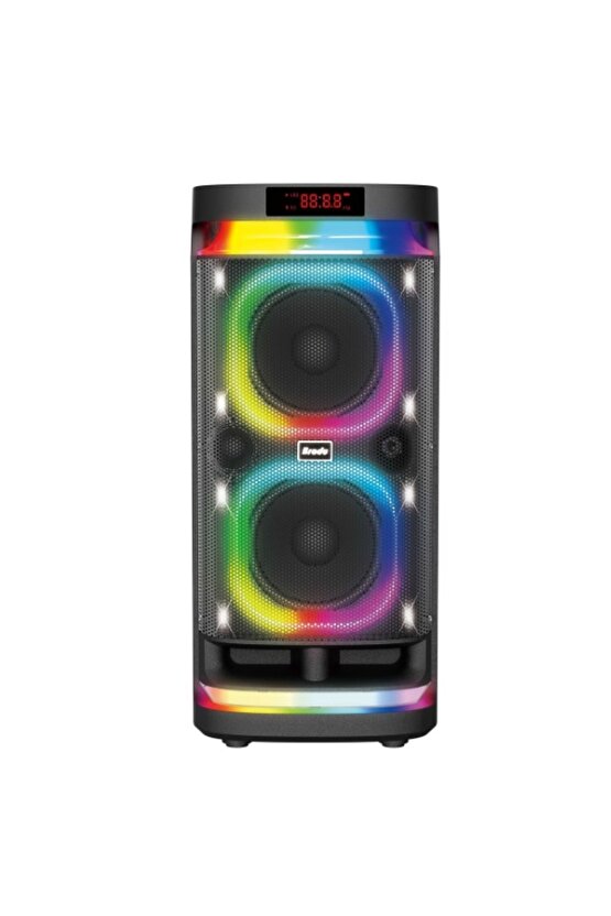 ÇİFT KABLOSUZ MİKROFONLU BLUETOOTH HOPARLÖR ŞARJLI TAŞINABİLİR BÜYÜK BOY PARTY SPEAKER GİTAR BAĞLAMA