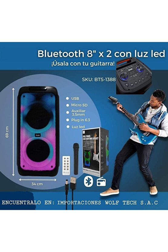 KABLOSUZ MİKROFONLU BLUETOOTH HOPARLÖR ŞARJLI TAŞINABİLİR BÜYÜK BOY PARTY SPEAKER GİTAR BAĞLAMA