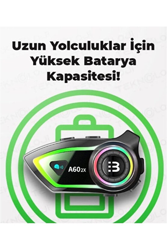 2 SÜRÜCÜ BAĞLANTILI KASK İNTERCOM MOTORSİKLET BLUETOOTH KULAKLIK MOTO KURYE KABLOSUZ KULAKLIK